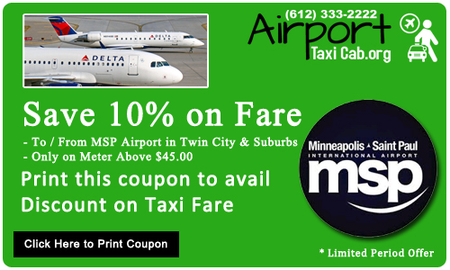 MSP Airport Taxi Coupon Fare